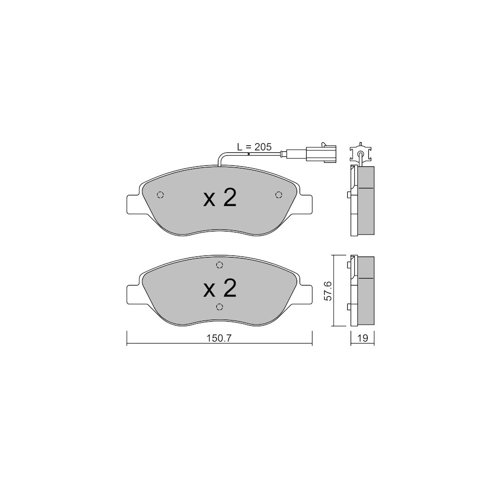 Bremsbeläge GT2i Club Avant für ALFA ROMEO Mito 1.3 JTDm, 1.4i 16V Turbo, 1.6 JTDM 08-18 - Bosch Bremssättel - GT-PC5931 - 3666618587233