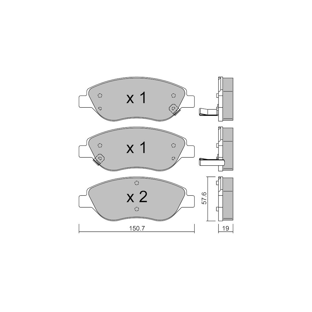 GT2i Club Front brake pads for FIAT Tipo II Sedan (356_) / Egea S 55 AMG (220.073, 220.173) 361cv 2015-10-01- - GT-PC5932 - 3666618587240