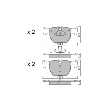 GT2i Club Front brake pads for LAND ROVER Range Rover III (L322) 4.4 4x4 306cv 2002-03-01-2012-08-01