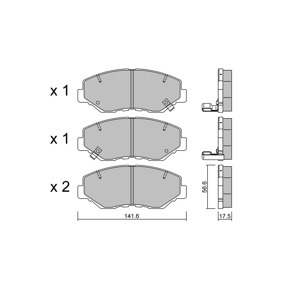 GT2i Club Front brake pads for HONDA Civic X Hatchback (FC_, FK) 2.0 (RD4) 150cv 2016-09-01- - GT-PC6220 - 3666618587332