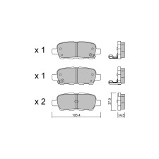 GT2i Club Rear brake pads for INFINITI Q50 50 Hybrid AWD 365cv 2013-04-01-