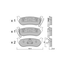 Plaquettes de frein GT2i Club Arrière pour JEEP Cherokee III (KJ)/ Liberty 3.7 4x4 214cv 2001-03-01-2008-01-01