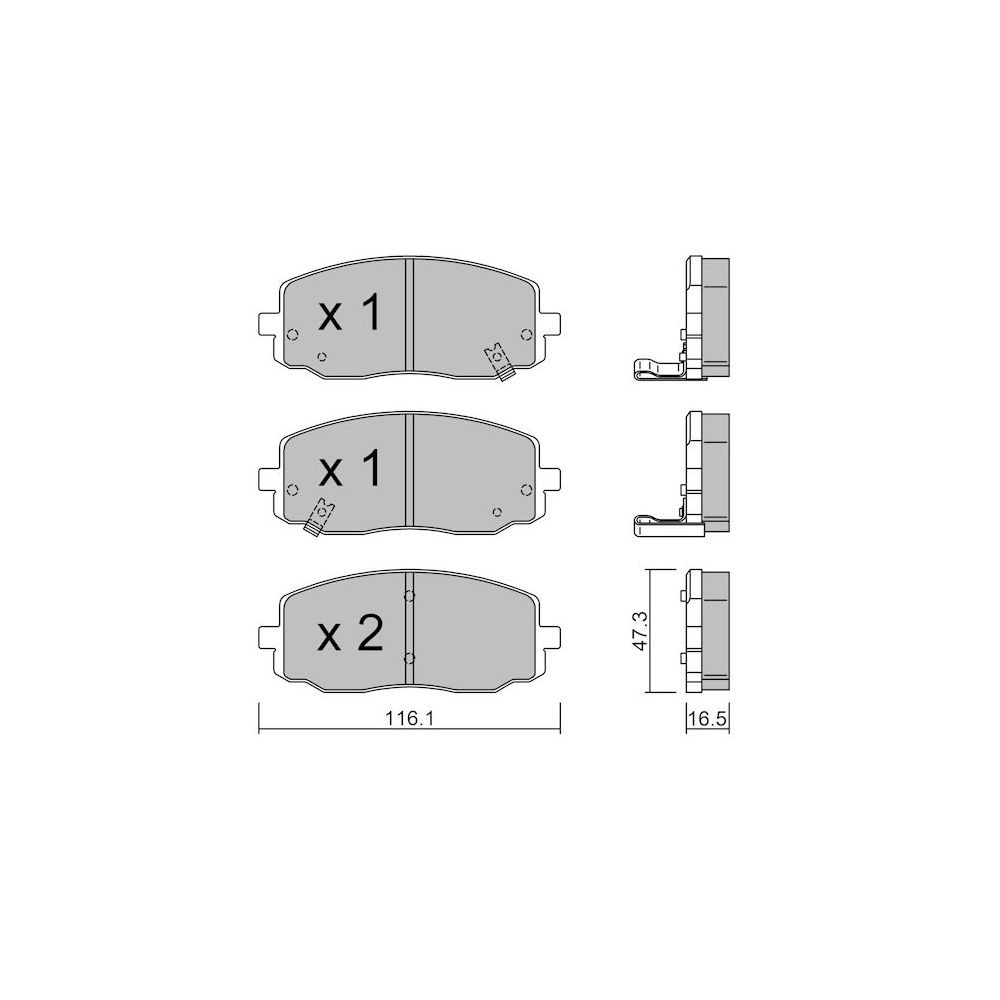 Plaquettes de frein GT2i Club Avant pour KIA Picanto I (SA) / Morning 1.6 102cv 2004-04-01-2011-09-01 - GT-PC6450 - 3666618587455