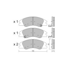 GT2i Club Front brake pads for KIA Cerato I Sedan (FB)/ Spectra 2.5 V6 150cv 2000-06-01-2009-12-01