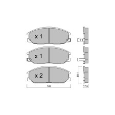 GT2i Club Front brake pads for HYUNDAI XG (XG) / Grandeur XG 2.7 V6 4x4 173cv 1998-12-01-2005-12-01