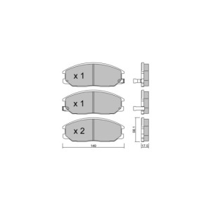 Pastiglie freno anteriori GT2i Club per HYUNDAI XG (XG) / Grandeur XG 2.7 V6 4x4 173cv 1998-12-01-2005-12-01