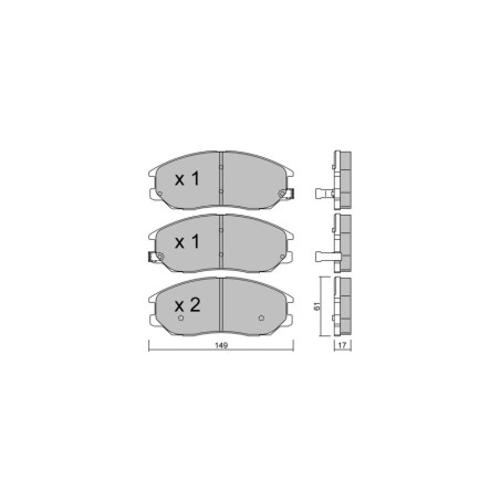 GT2i Club Front brake pads for KIA Opirus (GH)/ Amanti 3.8 V6 267cv 2003-06-01-2012-10-01