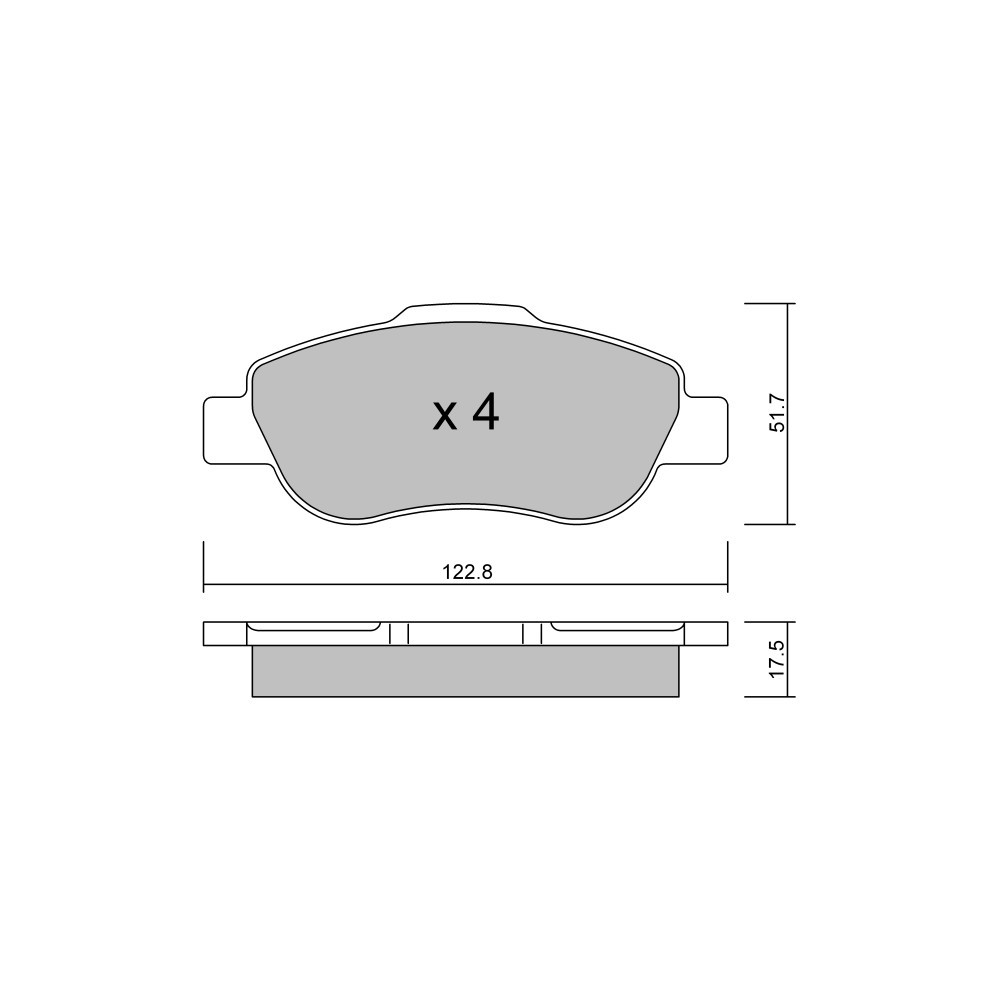 Plaquettes de frein GT2i Club Avant pour FIAT Panda II (169_) 1.3 D Multijet (169AXG1A, 169AXD1A) 75cv 2003-09-01- - GT-PC6540 - 3666618587516