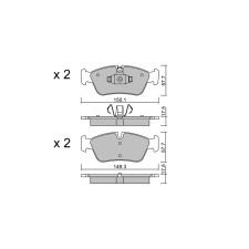Plaquettes de frein GT2i Club Avant pour BMW Serie 3 (E90-E91-E92-E93) 316i, 318i, 318d, 320i 05-11 - Etriers de frein Ate 
