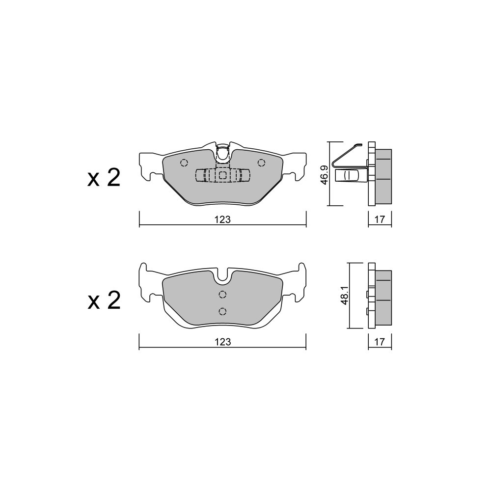 Plaquettes de frein GT2i Club Arrière pour BMW Serie 3 (E90-E91-E92-E93) 330i, 330d, 335i, 335d 2005-11 - Etriers de frein Ate  - GT-PC6580 - 3666618587561
