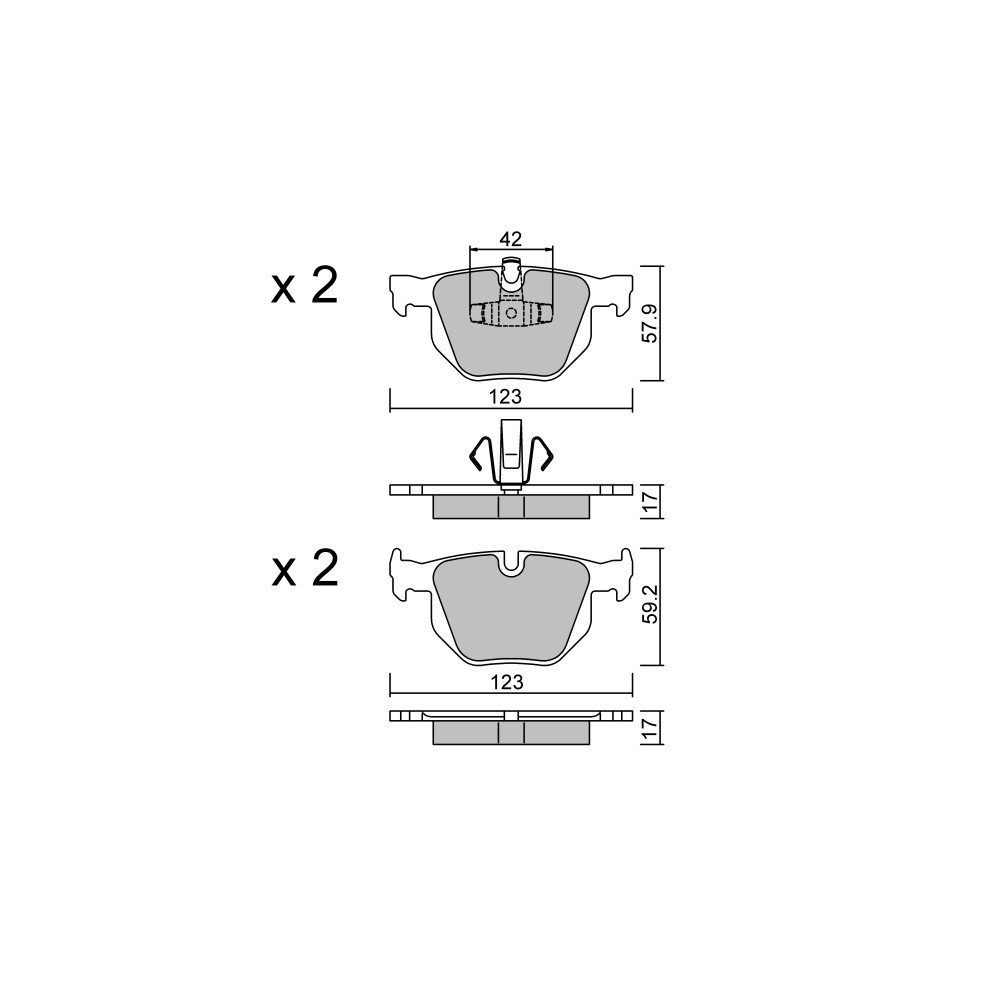 GT2i Club Rear brake pads for BMW 3 V (E90) 335 xi 306cv 2004-12-01-2011-12-01 - GT-PC6590 - 3666618587578
