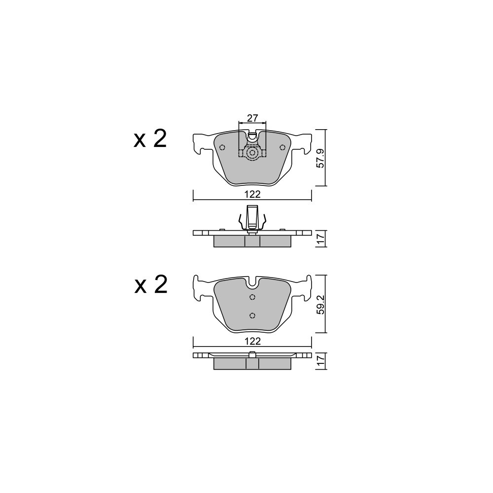 GT2i Club Rear brake pads for BMW 6 II (E63) 635 d 286cv 2003-09-01-2010-12-01 - GT-PC6600 - 3666618587585