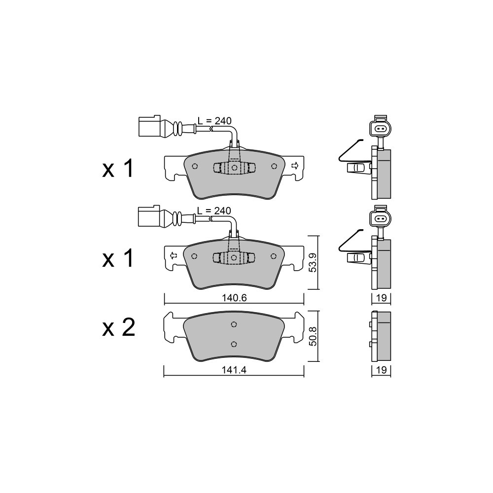 Bremsbeläge GT2i Club Hinten für VOLKSWAGEN Touareg I (7LA, 7L6, 7L7) 3.7 quattro 281cv 2002-10-01-2010-05-01 - GT-PC6770 - 3666618587738