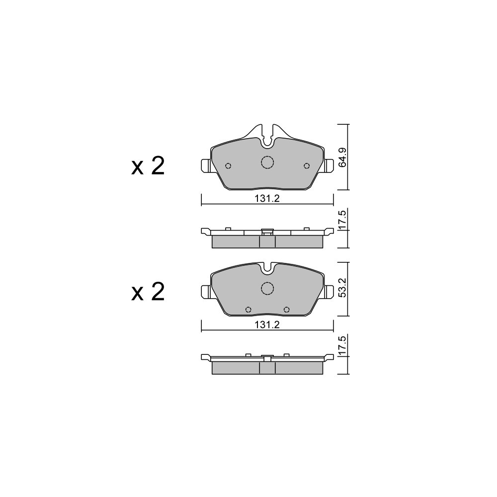 GT2i Club Front brake pads for MINI Mini (R56-R57-R58-R59) 1.4i 16V, 1.6i 16V, 1.6 D, 2.0 D, 2.0 SD 07-15 - Brake calipers Trw  - GT-PC6800 - 3661768238059