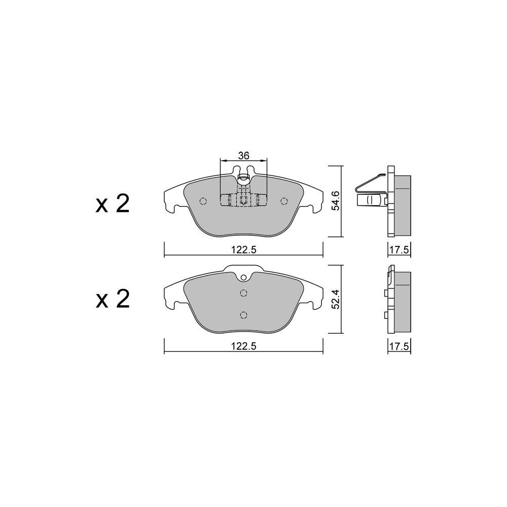 GT2i Club Rear brake pads for MERCEDES BENZ Classe C III (W204) C 350 4-matic (204.088) 306cv 2007-01-01-2014-07-01 - GT-PC6820 - 3666618587783
