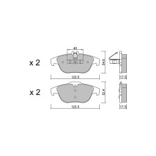 GT2i Club Rear brake pads for MERCEDES BENZ Classe E IV Coupe (C207) E 500 (207.473) 408cv 2009-01-01-2016-12-01