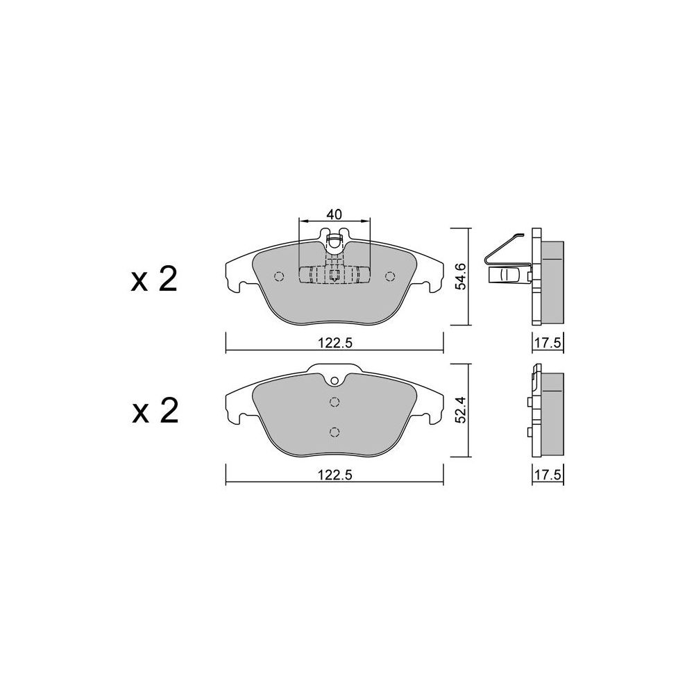 GT2i Club Rear brake pads for MERCEDES BENZ Classe E IV Coupe (C207) E 500 (207.473) 408cv 2009-01-01-2016-12-01 - GT-PC6822 - 3666618587790