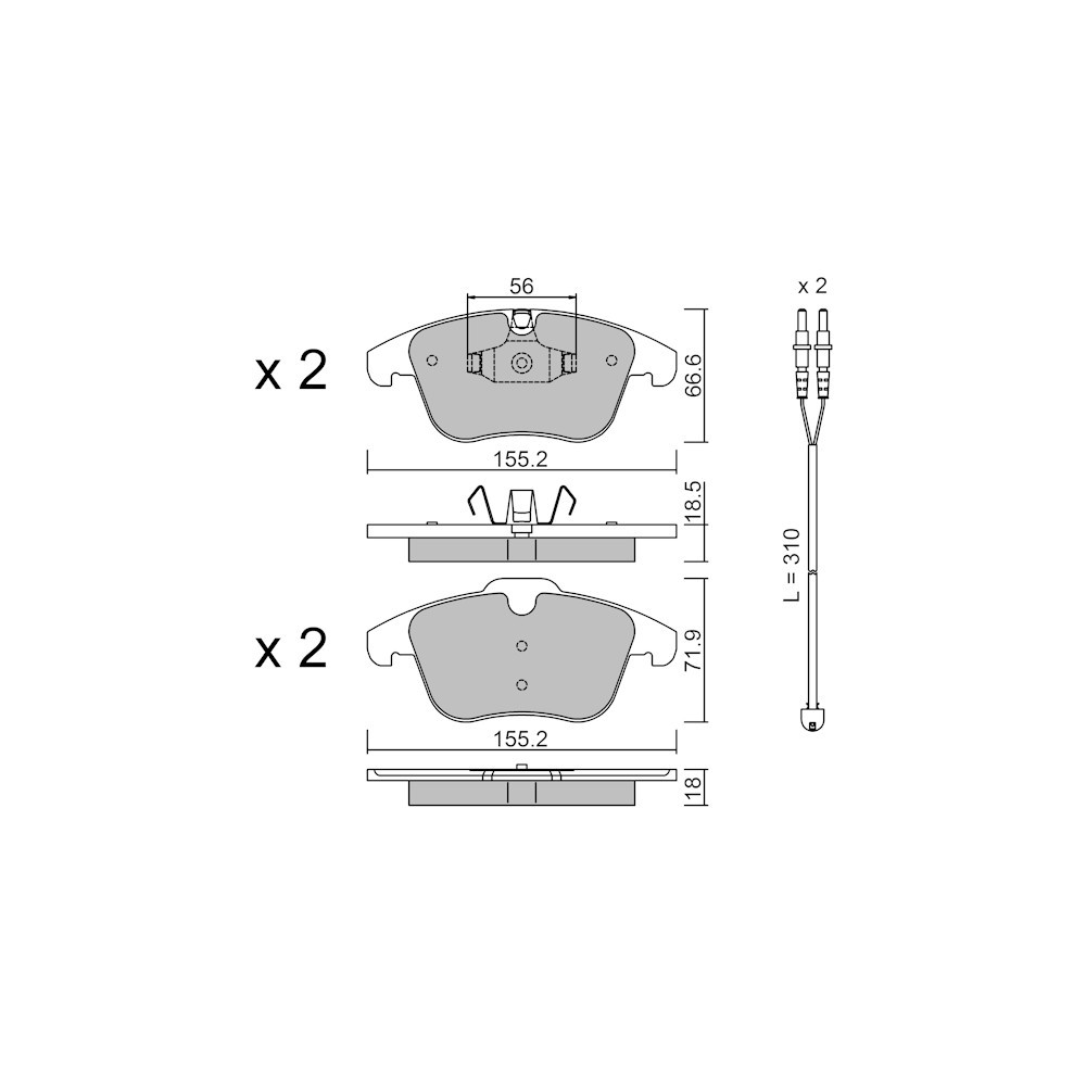 GT2i Club Front brake pads for PEUGEOT 508 I SW (8E_) 2.0 4x4 240cv 2010-11-01-2018-12-01 - GT-PC6915W - 3666618587929