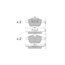 Pastiglie freno anteriori GT2i Club per LAND ROVER Range Rover Evoque I (L538) 2.0 4x4 290cv 2011-06-01-2019-12-01