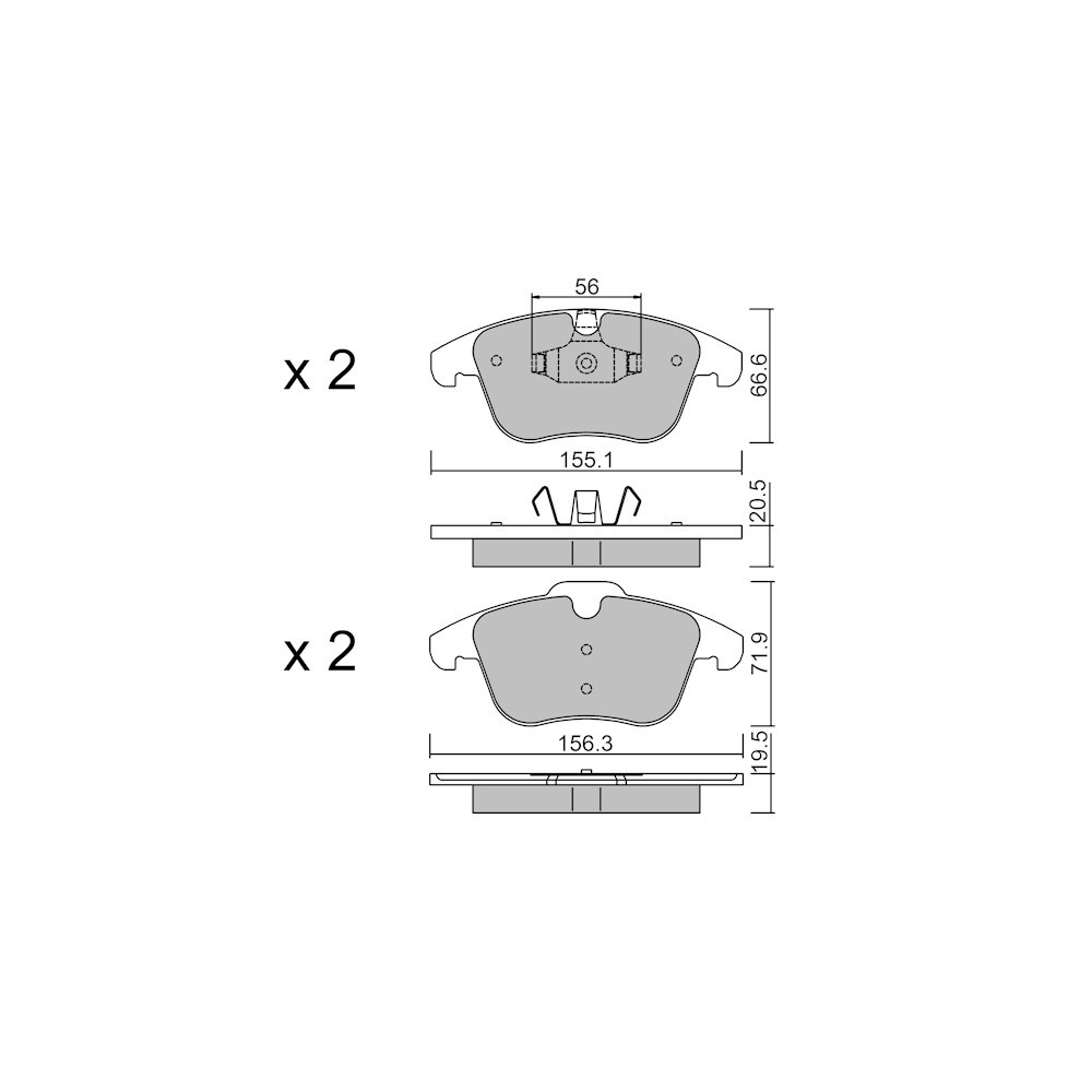 GT2i Club Front brake pads for LAND ROVER Range Rover Evoque I (L538) 2.0 4x4 290cv 2011-06-01-2019-12-01 - GT-PC6916 - 3666618587936