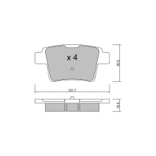 Pastiglie freno posteriori GT2i Club per JAGUAR X-Type SW (X400) 3.2 238cv 2002-09-01-2009-12-01