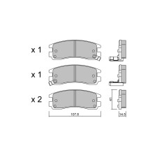 GT2i Club Rear brake pads for OPEL Sintra (APV) 3.0 i 24V (OUN16, Y94) 202cv 1996-11-01-1999-04-01
