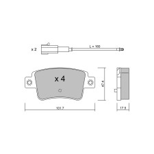 GT2i Club Rear brake pads for ABARTH Punto Evo (199_) 1.4 (199.AXX1B) 180cv 2008-07-01-2012-02-01