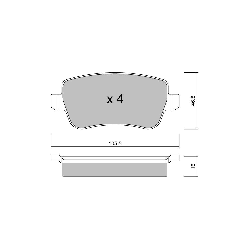 Plaquettes de frein GT2i Club Arrière pour FIAT Croma II (194_) 2.4 D Multijet 200cv 2005-06-01-2011-12-01 - GT-PC7220 - 3666618588124