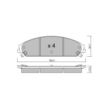 GT2i Club Front brake pads for LANCIA Thema II (LX_) 3.6 4WD 286cv 2011-09-01-2014-10-01