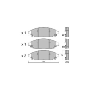 GT2i Club Front brake pads for JEEP Grand Cherokee III (WH, WK) 5.7 V8 4x4 366cv 2004-10-01-2011-10-01