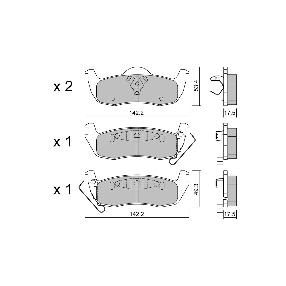 Plaquettes de frein GT2i Club Arrière pour JEEP Grand Cherokee III (WH, WK) 5.7 V8 4x4 366cv 2004-10-01-2011-10-01 - GT-PC7360 - 3666618588186