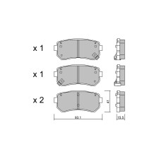 Pastiglie freno posteriori GT2i Club per KIA Sportage III (SL) 2.0 GDI AWD 264cv 2010-06-01-2016-12-01