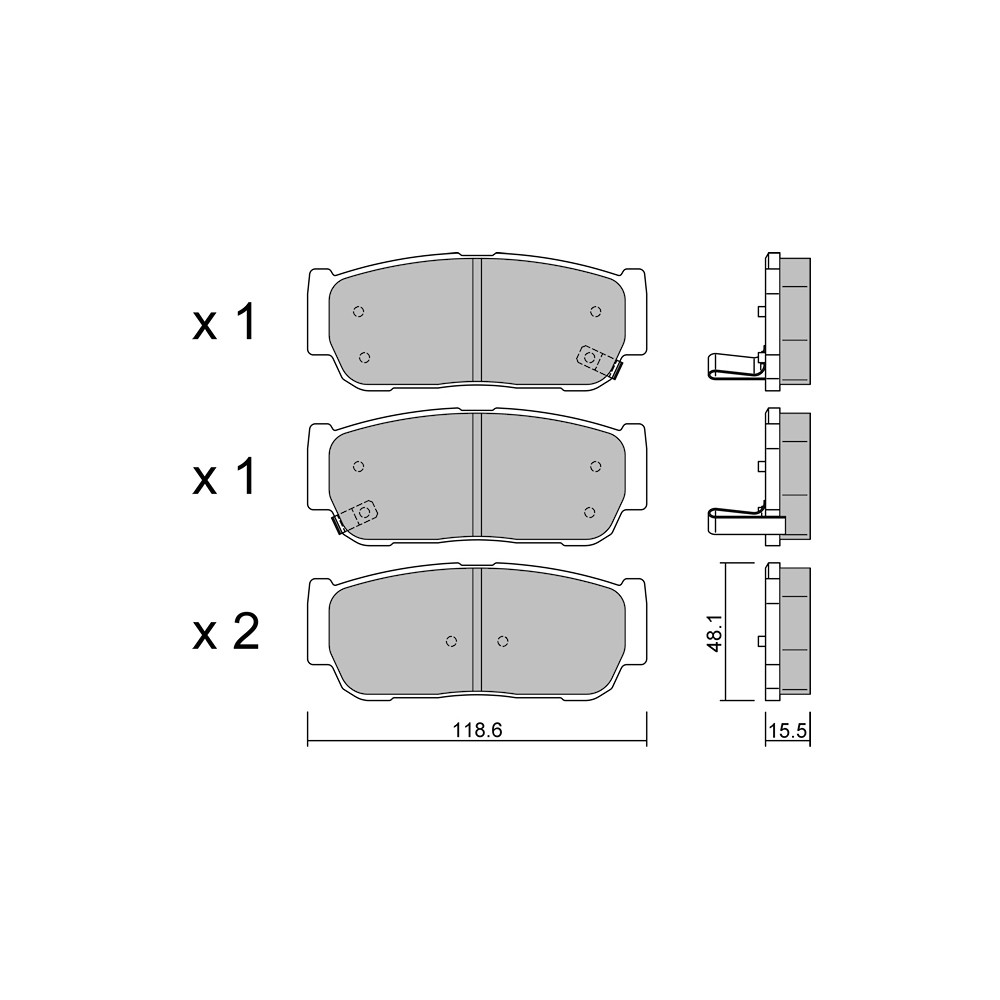 Plaquettes de frein GT2i Club Arrière pour KIA Sorento I (JC) 1.8 EXS Flex 141cv 2002-08-01- - GT-PC7430 - 3666618588223