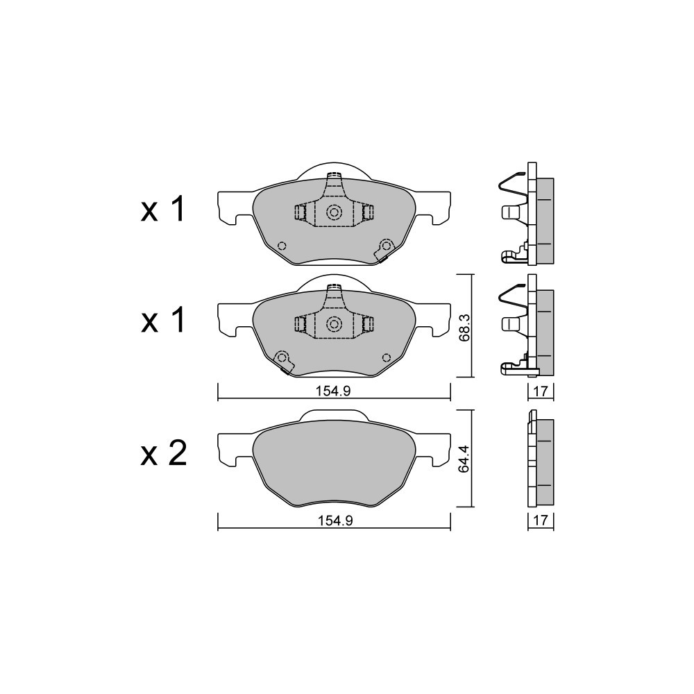 GT2i Club Front brake pads for HONDA Accord VII (CL, CN) 1.3 232cv 2003-01-01-2012-09-01 - GT-PC7460 - 3666618588254