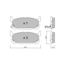 GT2i Club Rear brake pads for MAZDA MX-5 II (NB) / Roadster 1.8 146cv 1998-01-01-2005-10-01