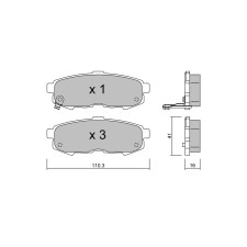 Plaquettes de frein GT2i Club Arrière pour MAZDA MPV II (LW) 3.0 i V6 200cv 1999-09-01-2006-12-01