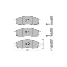 GT2i Club Front brake pads for NISSAN Leaf (ZE0) 2.5 dCi 4WD 175cv 2010-11-01-2017-12-01