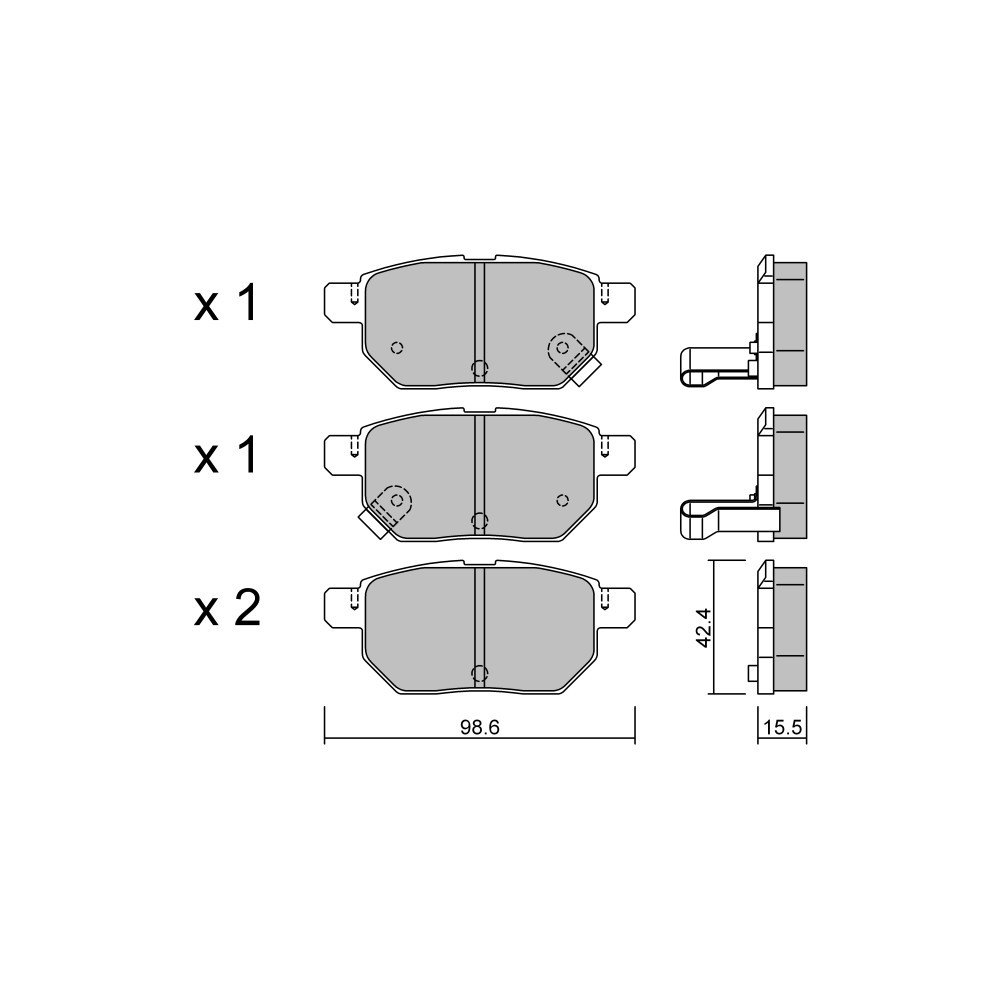 GT2i Club Rear brake pads for TOYOTA Auris I (_E15_)/ Corolla/ Blade 1.8 (ZRE152_) 147cv 2006-10-01-2012-09-01 - GT-PC7620 - 3666618588384