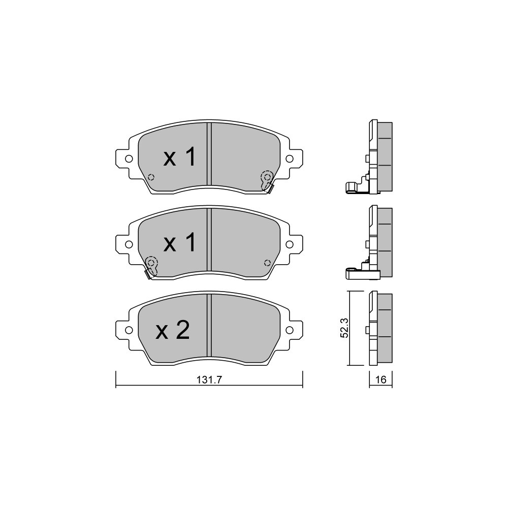 GT2i Club Front brake pads for TOYOTA Corolla VI Liftback (_E11_) 2.4 (ACV30) 164cv 1997-04-01-2002-01-01 - GT-PC7660 - 3666618588421