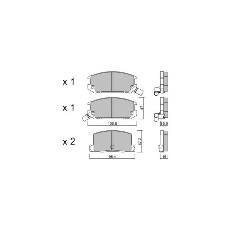 Plaquettes de frein GT2i Club Arrière pour TOYOTA MR 2 II (SW2_) 2.0 16V (SW20_) 176cv 1989-12-01-2000-05-01