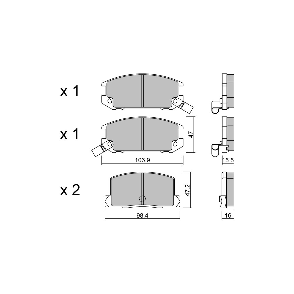 Pastiglie freno posteriori GT2i Club per TOYOTA MR 2 II (SW2_) 2.0 16V (SW20_) 176cv 1989-12-01-2000-05-01 - GT-PC7700 - 3666618588469