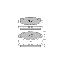 Plaquettes de frein GT2i Club Arrière pour LEXUS LS II (_F2_) 350 (GSE31_) 310cv 1994-12-01-2000-12-01