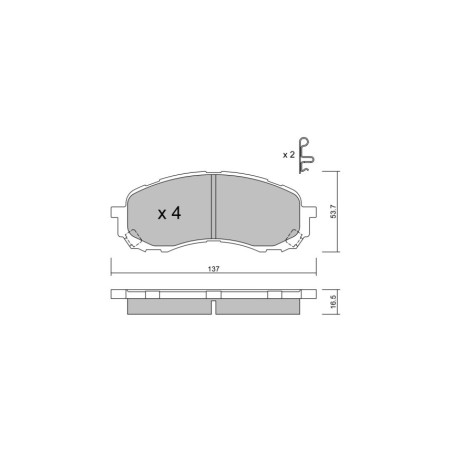 Plaquettes de frein GT2i Club Avant pour SUBARU Impreza II Sedan (GD) 2.5 AWD 173cv 2000-12-01-2009-06-01
