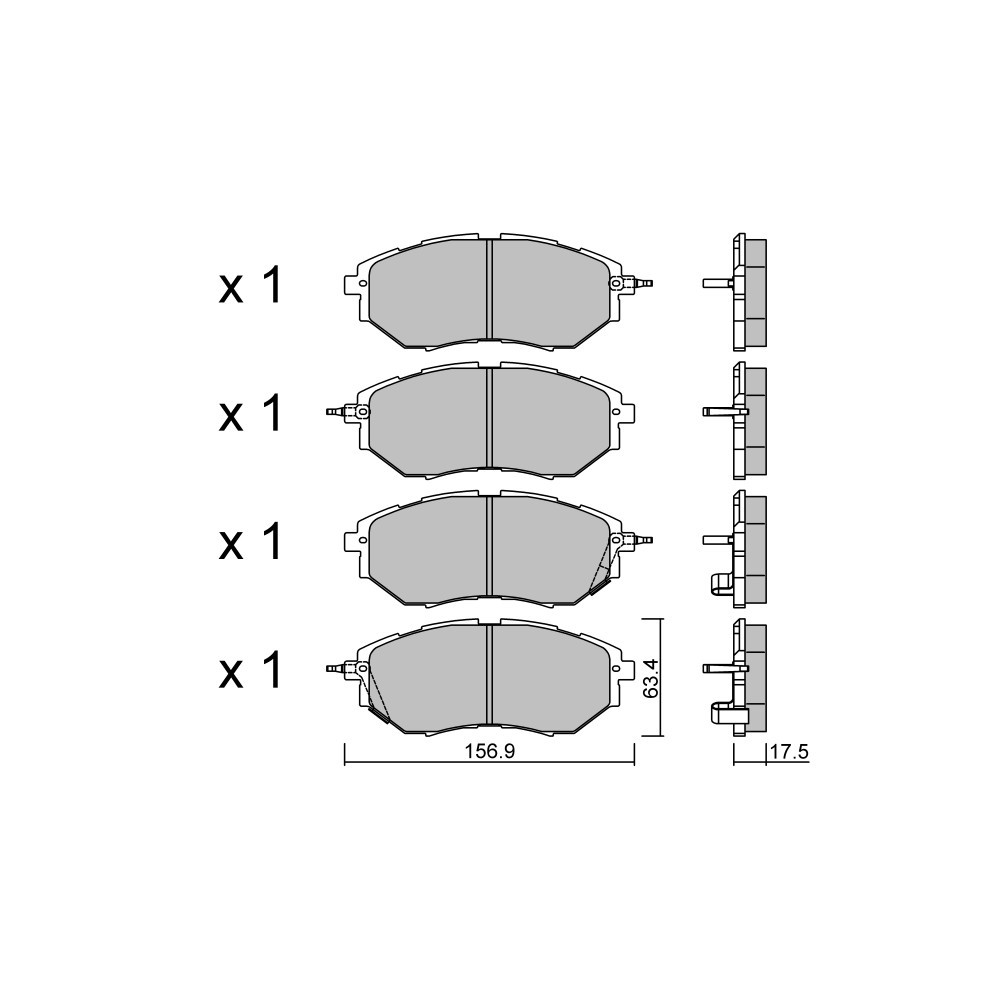 GT2i Club Front brake pads for SUBARU Levorg 2.0 AWD 301cv 2015-03-01- - GT-PC7790 - 3666618588544