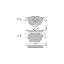 Plaquettes de frein GT2i Club Avant pour BMW X6 I (E71, E72) 4.6 is 347cv 2007-06-01-2014-07-01