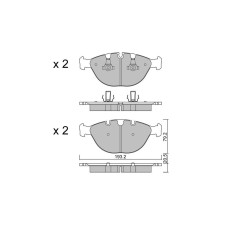 GT2i Club Front brake pads for BMW X5 I (E53) 760 i, LI 444cv 2000-01-01-2006-12-01