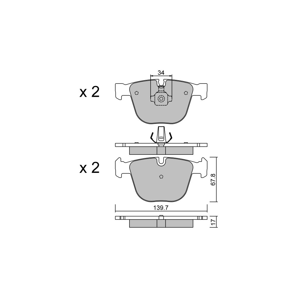 Pastiglie freno posteriori GT2i Club per BMW Serie 1 (E81-E82-E87-E88) M 2004-13 - Pinze freno Ate  - GT-PC7890 - 3661768238028