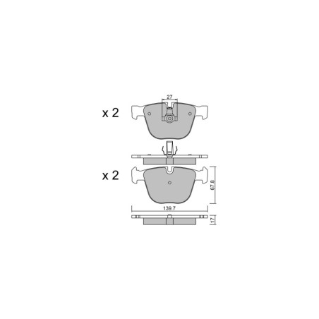 GT2i Club Rear brake pads for BMW X5 II (E70) M 555cv 2006-10-01-2013-07-01
