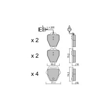 Plaquettes de frein GT2i Club Avant pour AUDI A8 I (4D2, 4D8) 4.2 quattro 305cv 1994-03-01-2002-09-01