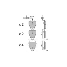 Pastiglie freno anteriori GT2i Club per AUDI A6 II (4B2, C5) S6 quattro 340cv 1997-01-01-2005-12-01